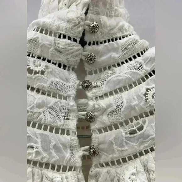 Zimmermann White Long Sleeve Mini Dress 1 US6 Master Chemisete Tunic Button Cuff - Picture 5 of 10